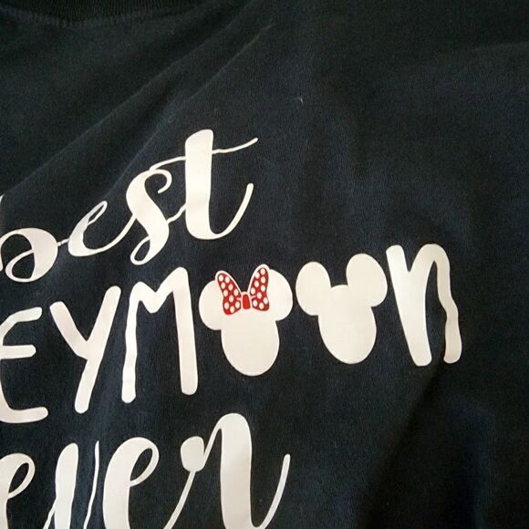 FRUIT  OF THE LOOM HONEYMOON SHIRT WITH MINNI MOUSE SIZE   2X NAVY BLUE - Picture 5 of 6